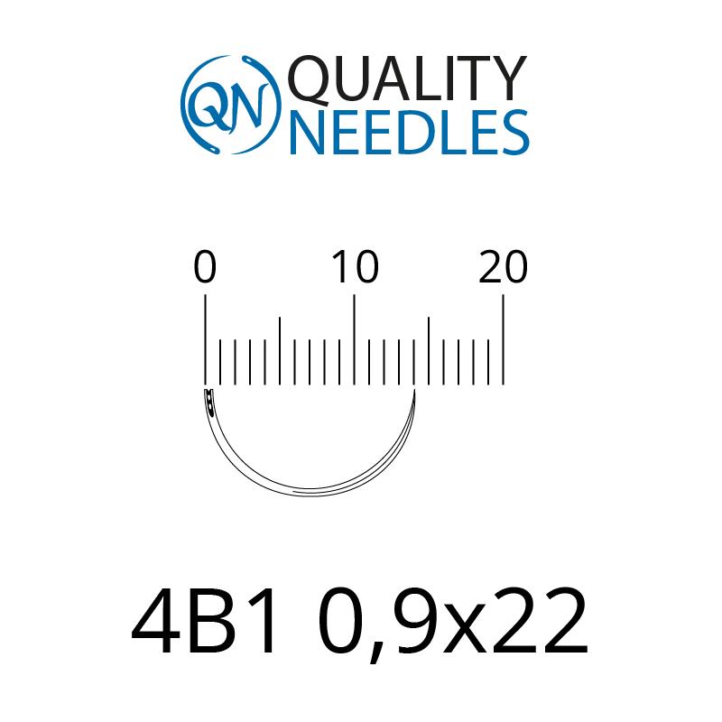 Голки хірургічні ріжучі, 4/8 (1/2), пружинне вушко, розмір 0,9х22 мм, 10 шт.